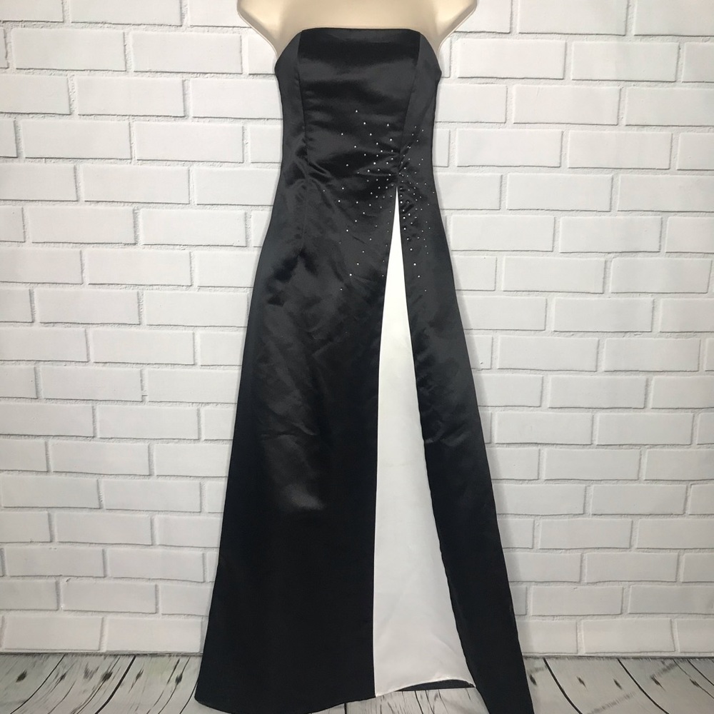 Black and white gown